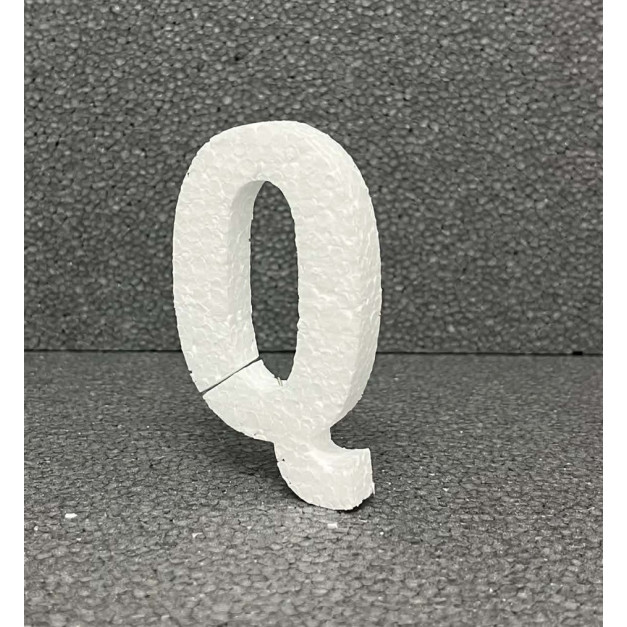 Polisztirol 3D Q betű, 11 cm 