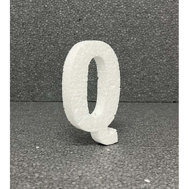 Polisztirol 3D Q betű, 11 cm 