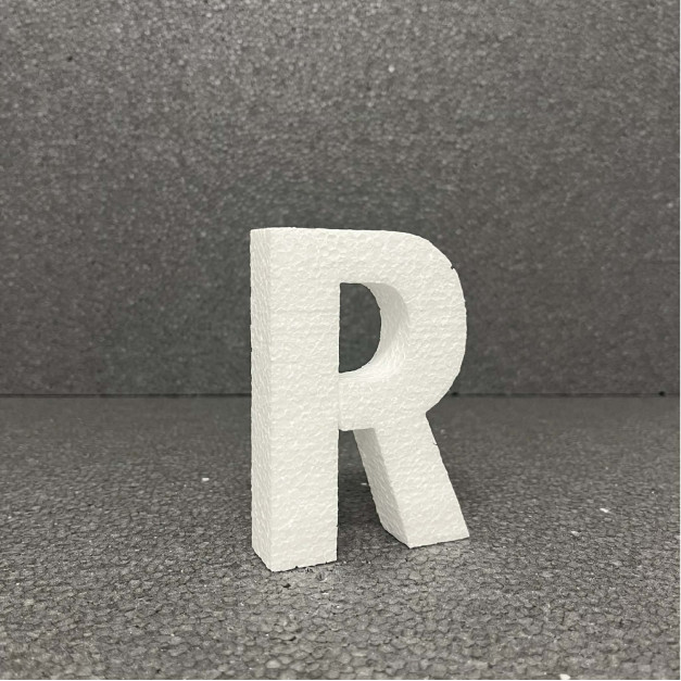 Polisztirol 3D R betű, 11 cm 