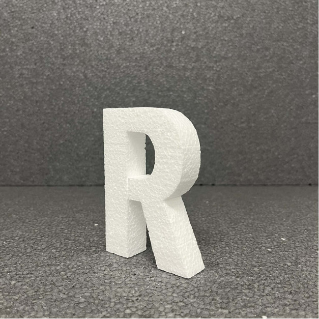 Polisztirol 3D R betű, 11 cm 