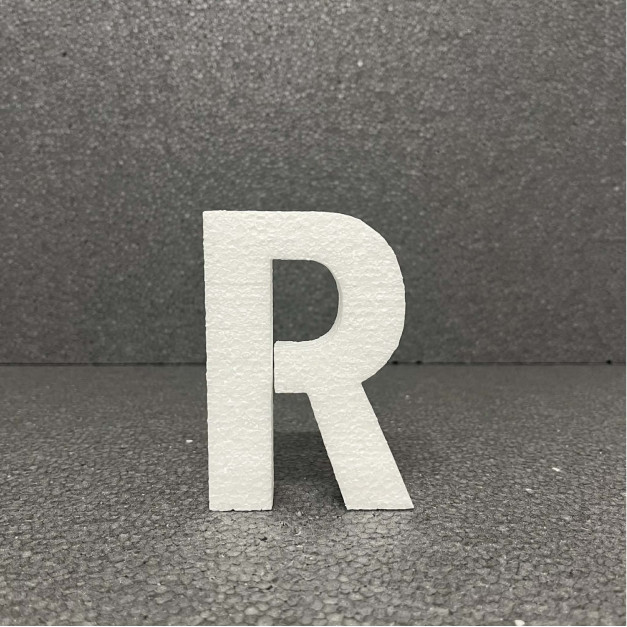 Polisztirol 3D R betű, 11 cm 