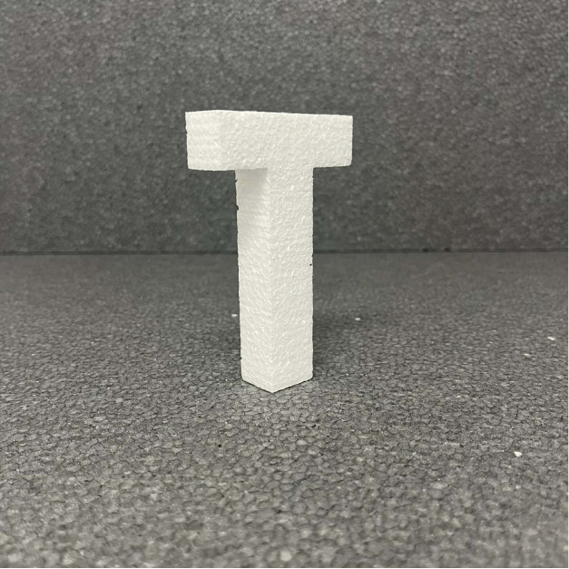 Polisztirol 3D T betű, 11 cm 