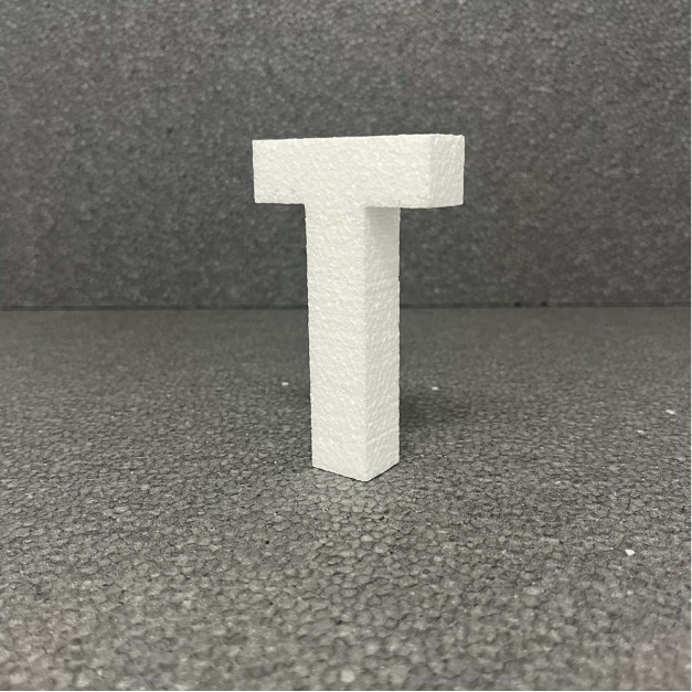 Polisztirol 3D T betű, 11 cm 