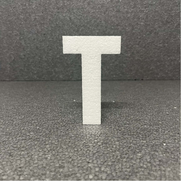 Polisztirol 3D T betű, 11 cm 