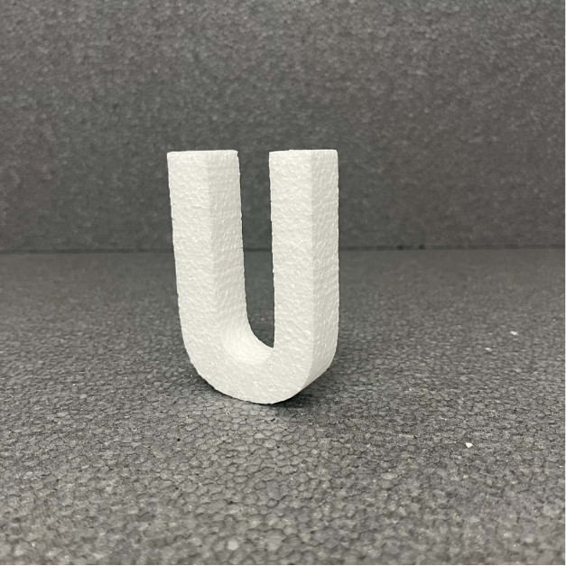 Polisztirol 3D U betű, 11 cm 