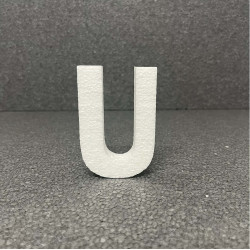 Polisztirol 3D U betű, 11 cm 