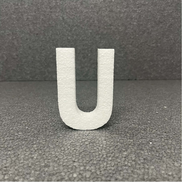 Polisztirol 3D U betű, 11 cm 