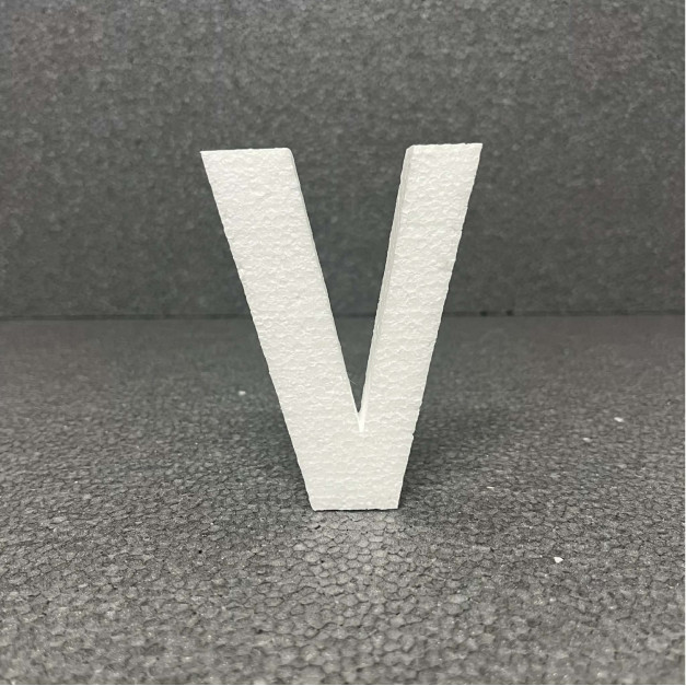 Polisztirol 3D V betű, 11 cm 