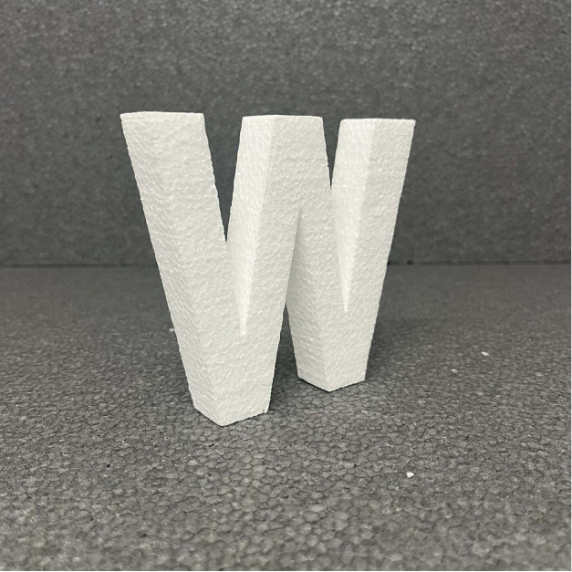 Polisztirol 3D W betű, 11 cm 