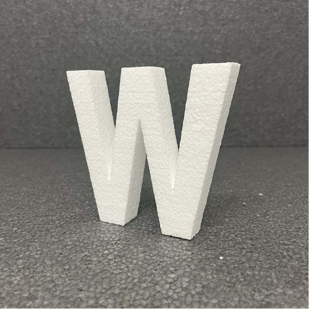 Polisztirol 3D W betű, 11 cm 