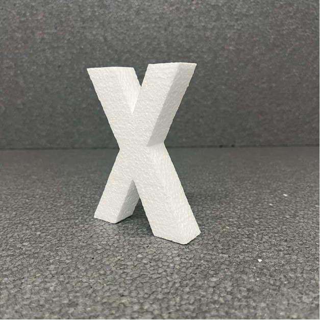 Polisztirol 3D X betű, 11 cm