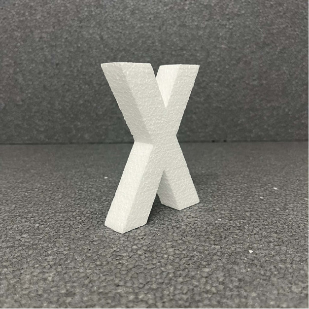 Polisztirol 3D X betű, 11 cm