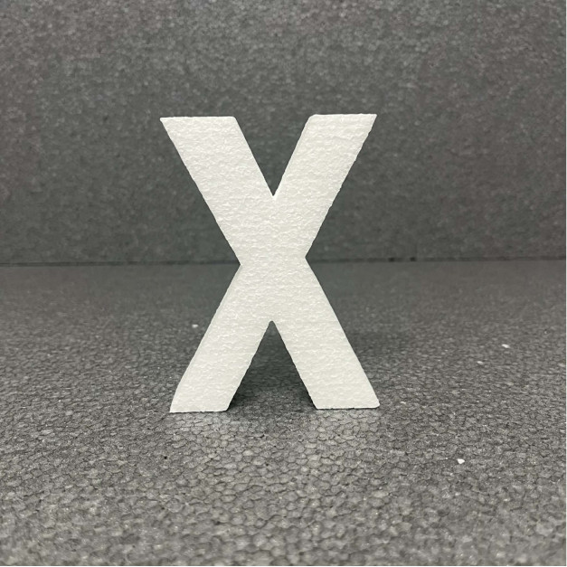 Polisztirol 3D X betű, 11 cm