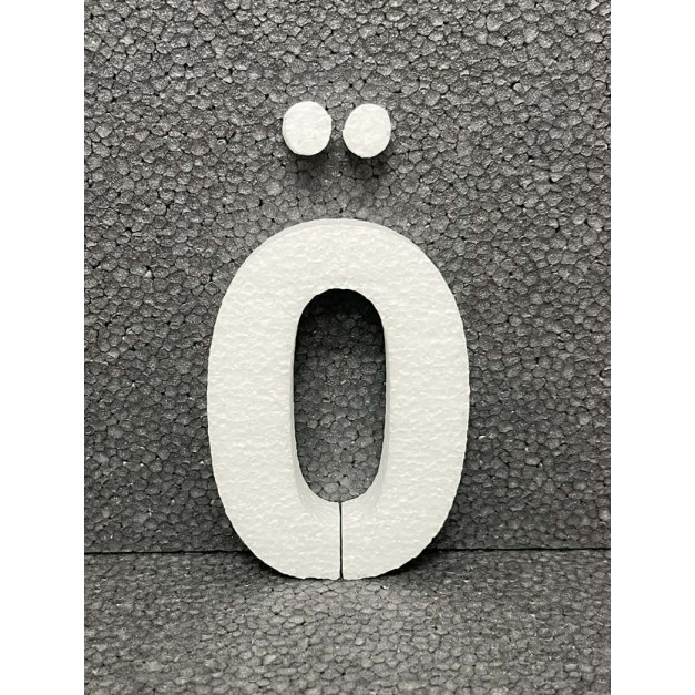 Polisztirol 3D Ö betű, 11 cm 