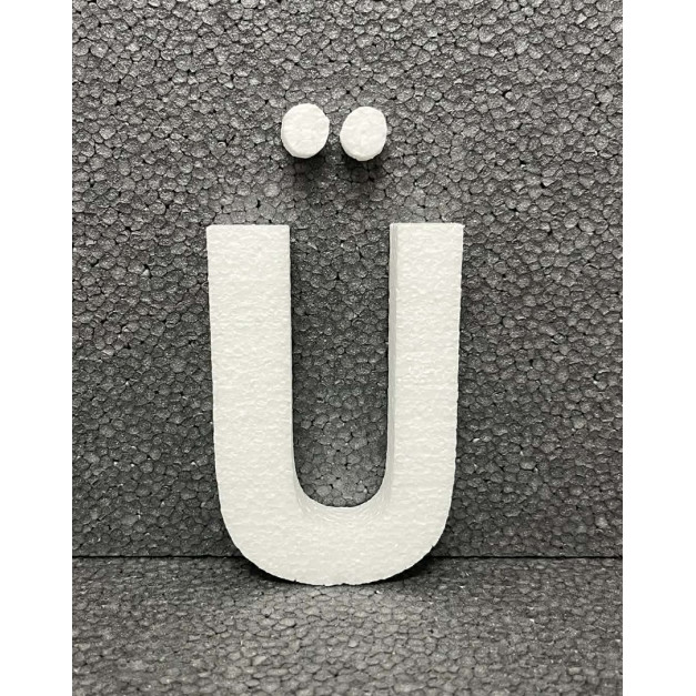 Polisztirol 3D Ü betű, 11 cm 