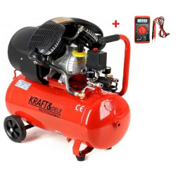 Kraft&Dele 50 literes 2 hengeres kompresszor 8 Bar/530L/p + YATO Digitális multiméter