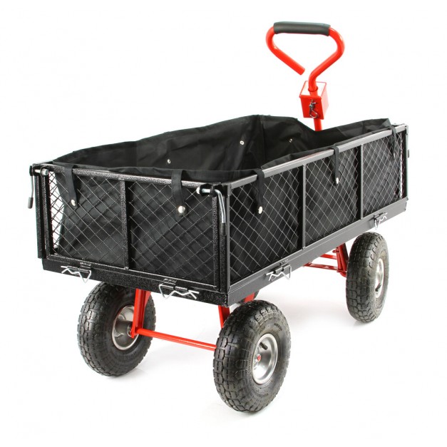 Marpol kerti kocsi lehajtható oldalakkal, belső anyagbetéttel, 400 kg, 95x50x25cm