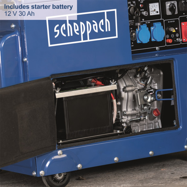 Scheppach dízel áramfejlesztő AVR szabályozással, 5000 W