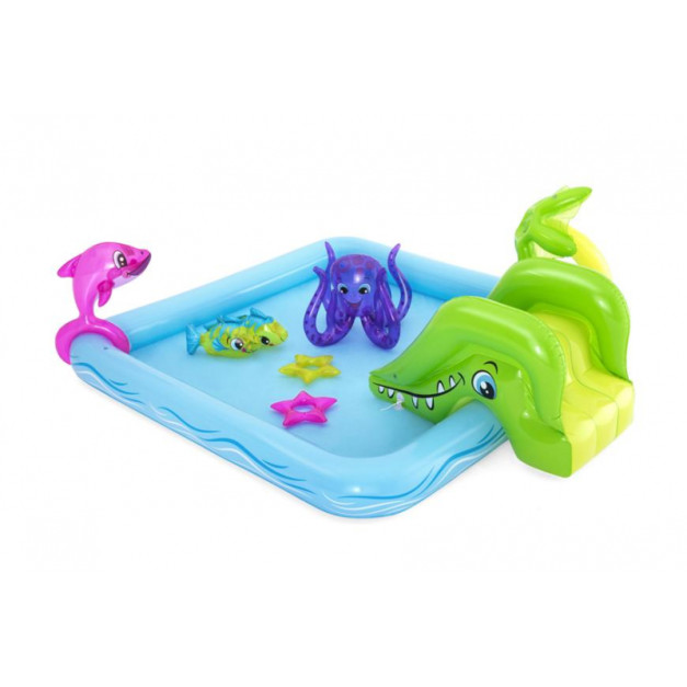 Bestway® 53052, Fantasztikus Akvárium feljfújható gyermekmedence, 239x206x86 cm