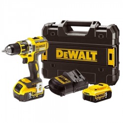 DEWALT Akkus fúrócsavarozó 18 V szénkefe nélküli, 70 Nm (2 x 5,0 Ah akku + töltő) 