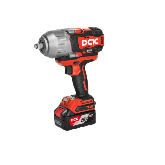 DCK Akkus ütvecsavarozó 1/2", 1700/ 1218 Nm nyomaték 20 V (2 db x 5,0 Ah akku + töltő)