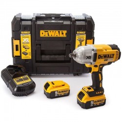 DEWALT 18 V-os Akkus ütvecsavarozó szett 1/2" szénkefe nélküli , 1625 Nm(2 x 5,0 Ah akku + töltő)