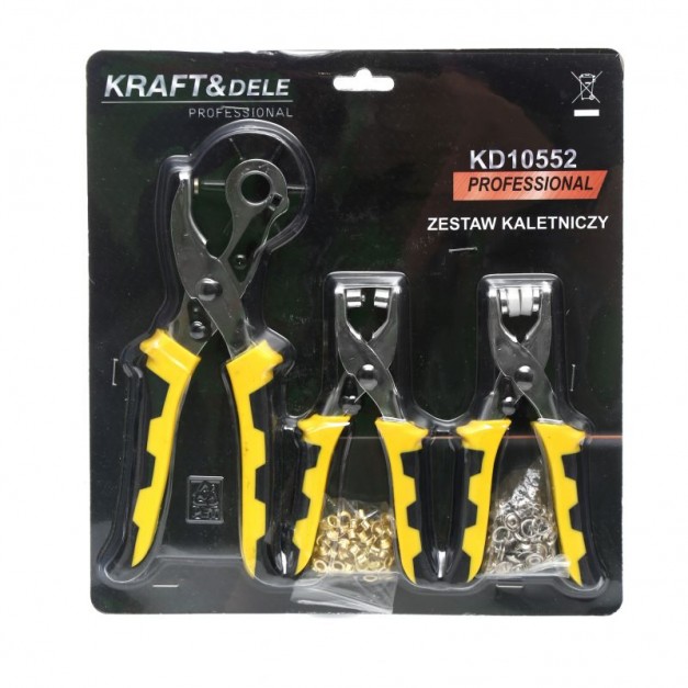 Kraft&Dele 3 részes bőrlyukasztó és szegecs készlet