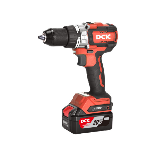 DCK Akkus ütvefúró-csavarozó 160 Nm szénkefe nélküli 20 V (1 x 5,0 Ah akku + töltő)
