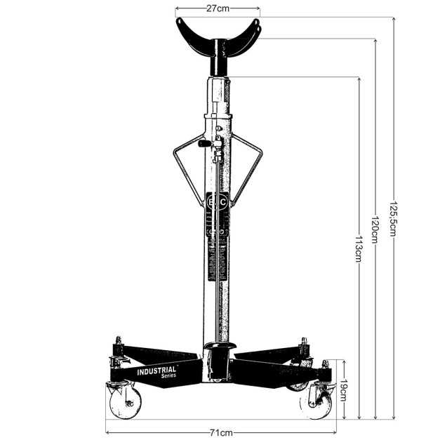 BJC Váltóemelő, 1 t, 125,5-207,5 cm