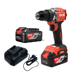 DCK Akkus ütvefúró-csavarozó 60 Nm szénkefe nélküli 20 V (2 x 4,0 Ah akku + töltő)